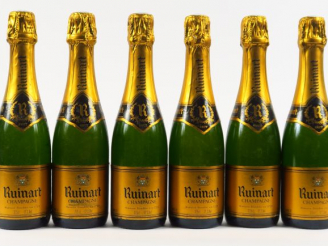 Vente aux enchères 6 DEMIES BOUTEILLES CHAMPAGNE RUINART