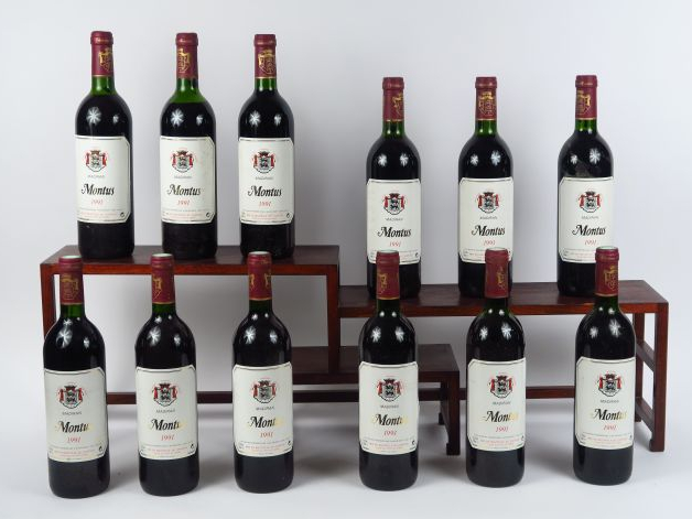12 BOUTEILLES CHÂTEAU MONTUS MADIRAN - 1991 - CBO - 7 BG/2 HEP/1 MEP