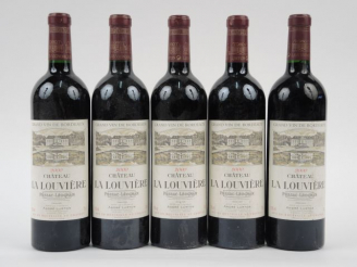 Vente aux enchères 5 BOUTEILLES CHÂTEAU LA LOUVIERE GRAVES - 2000