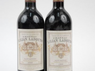 Vente aux enchères 2 BOUTEILLES CHÂTEAU LILIAN LADOUYS ST ESTEPHE - 1 de 1999/1 de 2000