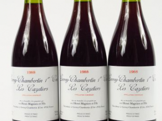 Vente aux enchères 3 BOUTEILLES GEVREY CHAMBERTIN 1er CRU 'LES CAZETIERS' HENRI MAGNIEN -