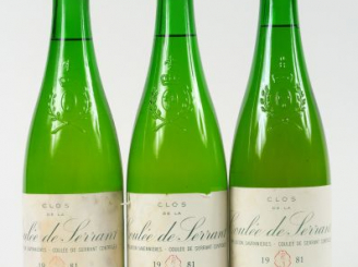Vente aux enchères 3 BOUTEILLES CLOS DE LA COULEE DE SERRANT NICOLAS JOLY - 1981 - 3 à 4 