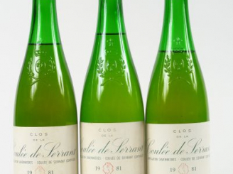 Vente aux enchères 3 BOUTEILLES CLOS DE LA COULEE DE SERRANT NICOLAS JOLY - 1981 - 2 à 6 
