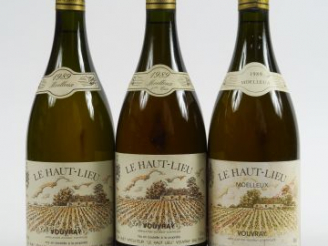 Vente aux enchères 3 BOUTEILLES VOUVRAY 'LE HAUT LIEU' MOELLEUX HUET - 1989