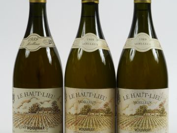 3 BOUTEILLES VOUVRAY 'LE HAUT LIEU' MOELLEUX HUET - 1989