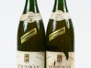 2 BOUTEILLES VOUVRAY MOELLEUX SGN FOUQUET - 1990 - ELA