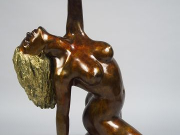 Christian MAS 'Ballerina IV'. Sculpture en bronze à patine médaille et