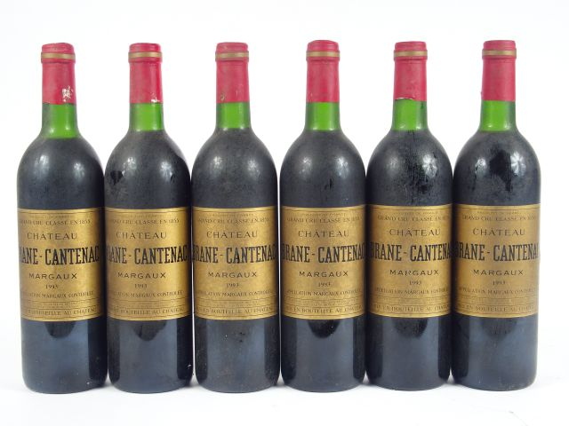 6 BOUTEILLES CHÂTEAU BRANE CANTENAC GCC MARGAUX - 1993 - 4 BG/2 LB/BS