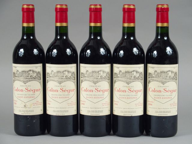5 BOUTEILLES CHÂTEAU CALON SEGUR GCC ST ESTEPHE - 1994 - 1 ETLA