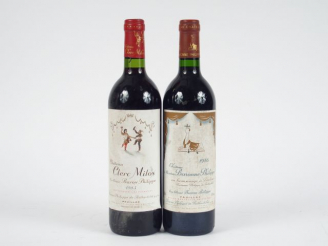 Vente aux enchères 2 BOUTEILLES PAUILLAC : 1 CHÂTEAU CLERC MILON 1983 - 1 CHÂTEAU MOUTON 