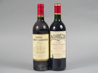 Vente aux enchères 2 BOUTEILLES : 1 CHÂTEAU MALARTIC LAGRAVIERE CC GRAVES 1989 - 1 CHÂTEA