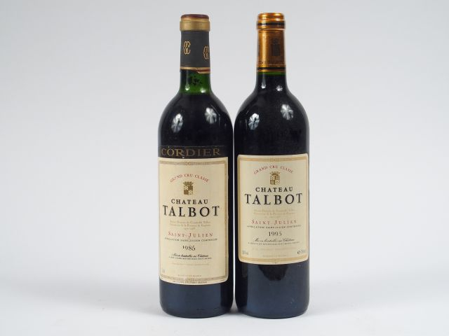 2 BOUTEILLES CHÂTEAU TALBOT GCC STY JULIEN : 1 de 1985 LB - 1 de 1995
