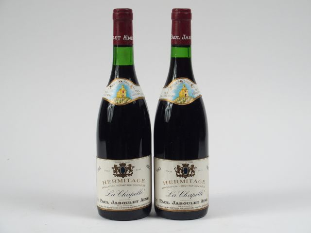 2 BOUTEILLES HERMITAGE 'LA CHAPELLE' P. JABOULET AÎNE - 1983 - 2 CM/3 
