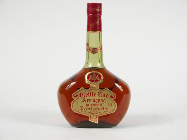 1 BOUTEILLE VIEILLE FINE ARMAGNAC SELECTION GELAS