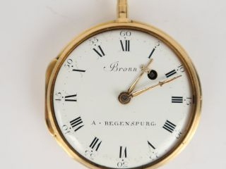 Vente aux enchères Montre de gousset fin XVIIIème début XIXème en or signée Bronn à Regen