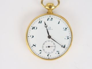 Montre de gousset Omega en or. Poids : 60 g tel (manque le verre)