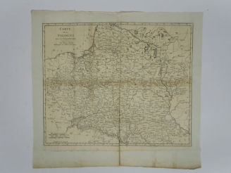Vente aux enchères KITCHIN  - Carte de la Pologne avec ses démembrements On y joint 3 car