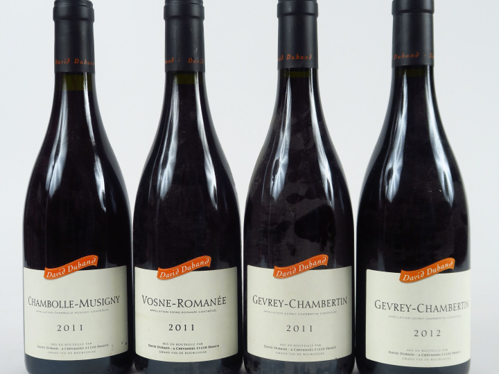 4 BOUTEILLES D. DUBAND : 1 CHAMBOLLE MUSIGNY 2011 - 1 VOSNES ROMANEE 2