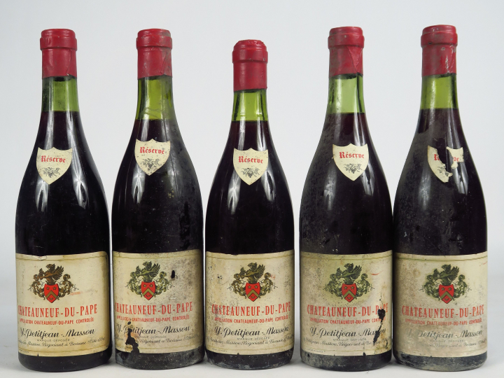 5 BOUTEILLES CHATEAUNEUF DU PAPE 'RESERVE' PETITJEAN MASSON - 3 CM/2 E