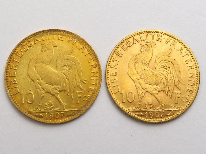 2 pièces de 10 francs or