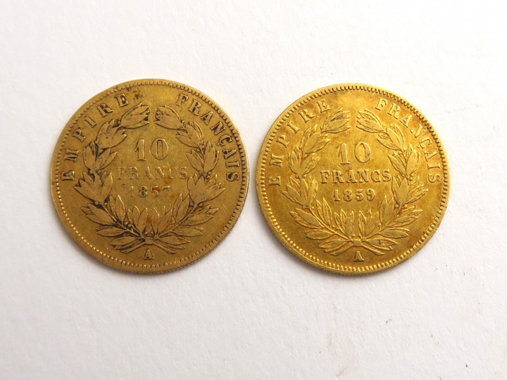 2 pièces de 10 francs or