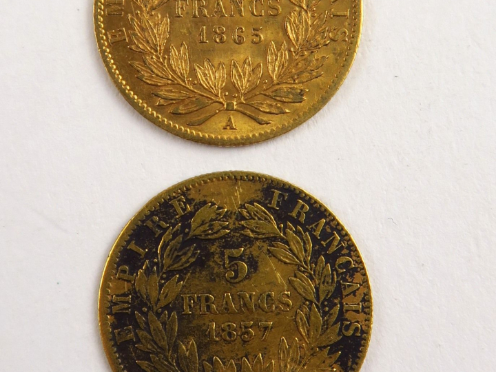 2 pièces de 5 francs or