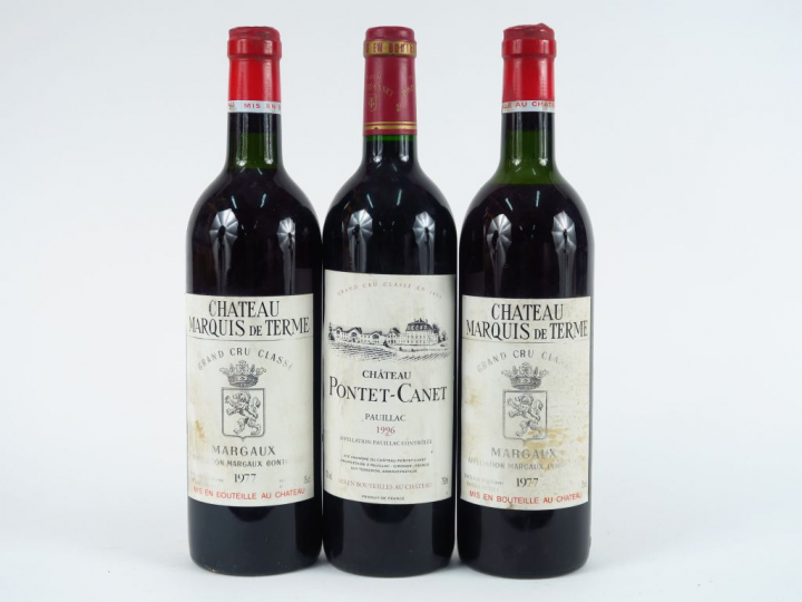 3 BOUTEILLES : 1 CHÂTEAU PONTET CANET GCC PAUILLAC 1996 - 2 CHÂTEAU MA