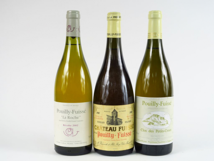 3 BOUTEILLES POUILLY FUISSE : 1 CHÂTEAU FUISSE 'VIEILLES VIGNES' 1988 