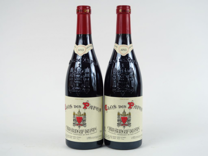 2 BOUTEILLES CHATEAUNEUF DU PAPE 'CLOS DES PAPES' P. AVRIL - 2015