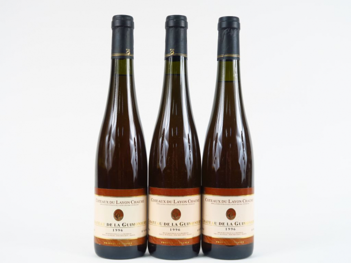 3 BOUTEILLES (50 cl) CHÂTEAU DE LA GUIMONIERE COTEAUX DU LAYON CHAUMES