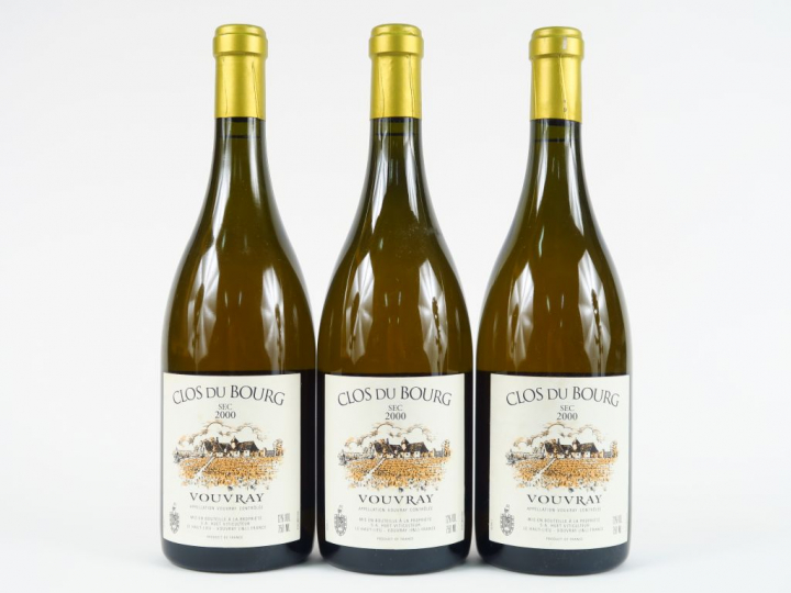 3 BOUTEILLES CLOS DU BOURG 'SEC' DOMAINE HUET VOUVRAY - 2000