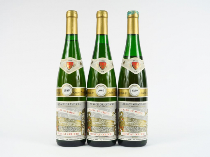 3 BOUTEILLES ALSACE GC 'CLOS ST IMER MUSCAT GOLDERT' SELECTION DE GRAI