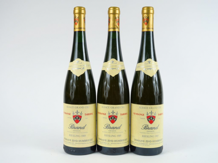3 BOUTEILLES RIESLING BRAND 'VENDANGES TARDIVES' DOMAINE ZIN HUMBRECHT