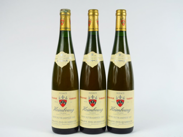 3 BOUTEILLES GEWURZTRAMINER HEIMBOURG 'VENDANGES TARDIVES' ZIN HUMBREC