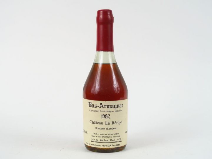 1 BOUTEILLE BAS ARMAGNAC CHÂTEAU LA BEROJE 52° - 1982 - MISE : JUIN 19