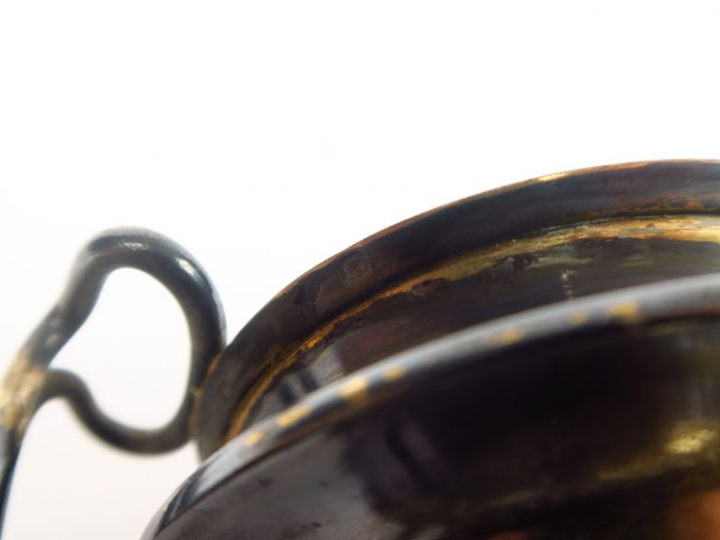 Coupe en argent et vermeil, poinçon Minerve, à décor de feuilles d'aca