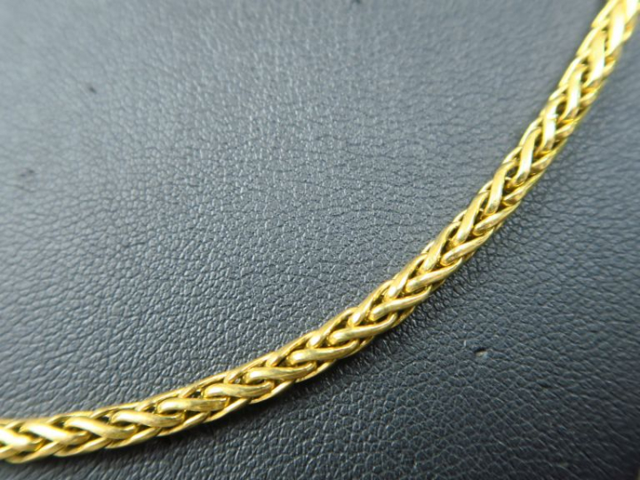 Collier articulé en or jaune, maille palmier.  Long. 70 cm  Poids. 16.