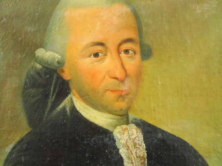 Ecole française XVIIIème  "Portrait d'homme en habit" Huile sur toile 