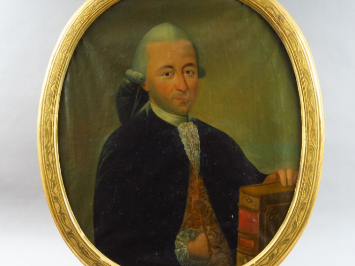 Ecole française XVIIIème  "Portrait d'homme en habit" Huile sur toile 