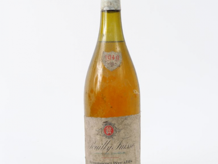 1 BOUTEILLE POUILLY FUISSE REMOISSONNET - 1949 - 3,5 CM