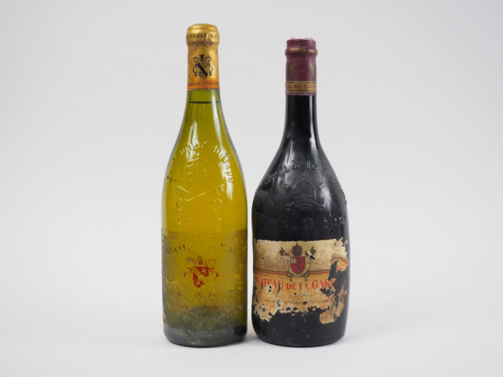 2 BOUTEILLES CHATEAUNEUF DU PAPE : 1 DOMAINE DE NALYS BLANC 1998 ETA -