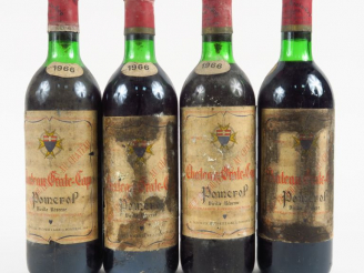 Vente aux enchères 4 BOUTEILLES CHÂTEAU GRATE CAP POMEROL 'VIEILLE RESERVE' - 1966 - 3 LB