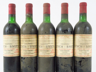 Vente aux enchères 5 BOUTEILLES CHÂTEAU LYNCH BAGES GCC PAUILLAC - 1973 - 4 HEP/1 HEP-MEP
