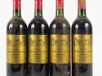 Vente aux enchères 4 BOUTEILLES CHÂTEAU DURFORT VIVENS GCC MARGAUX - 1986 - BG