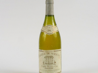Vente aux enchères 1 BOUTEILLE CHABLIS 1er CRU 'FOURCHAUME' CHÂTEAU DE MALIGNY - 1986