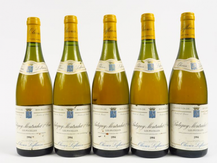 5 BOUTEILLES PULIGNY MONTRACHET 1er CRU 'LES PUCELLES' O. LEFLAIVE - 1