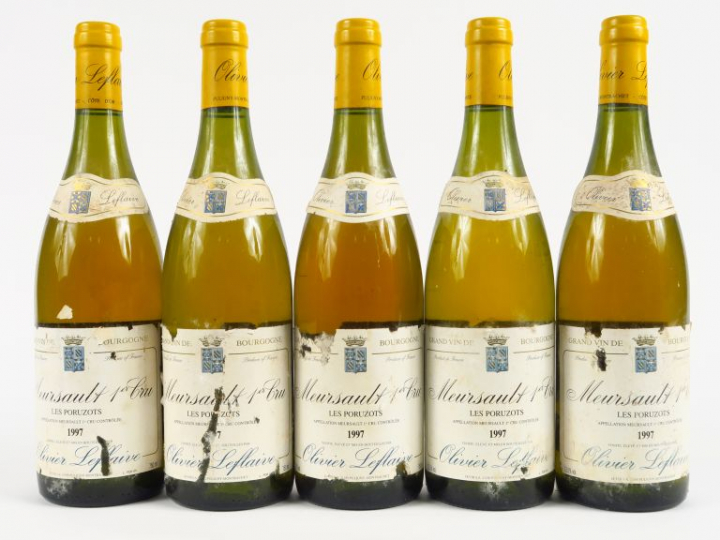5 BOUTEILLES MEURSAULT 1er CRU 'LES PORUZOTS' O. LEFLAIVE - 1997 - EA