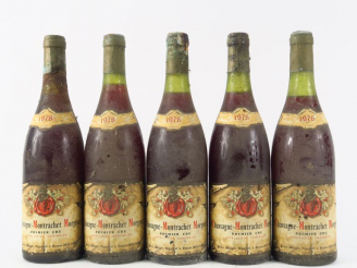 Vente aux enchères 5 BOUTEILLES CHASSAGNE MONTRACHET MORGEOT 1er CRU P. MONGET - 1976 - D