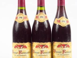 Vente aux enchères 3 BOUTEILLES VOSNE ROMANEE 1er CRU 'LES MALCONSORTS' A. CATHIARD - 199