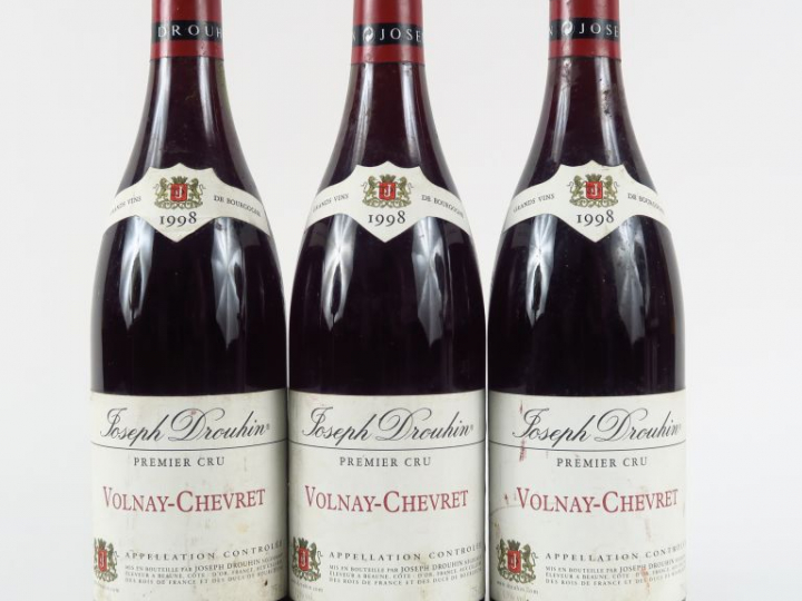 3 BOUTEILLES VOLNAY CHEVRET 1er CRU J. DROUHIN - 1998